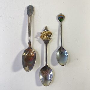 Silver and Gold Tone Canadian Souvenir Spoons Set